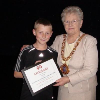 Ben Getting His Outstanding Achivement Award